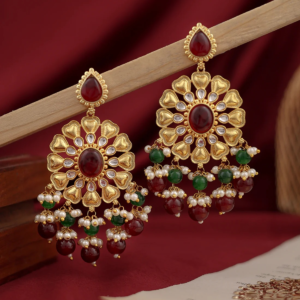 floret gold dangler earrings