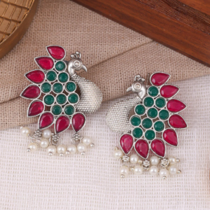maurya peacock stud earrings wxo