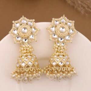 megh kundan jhumki earrings