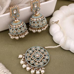 rukhsar pakistani kundan jhumki earrings with mangtika