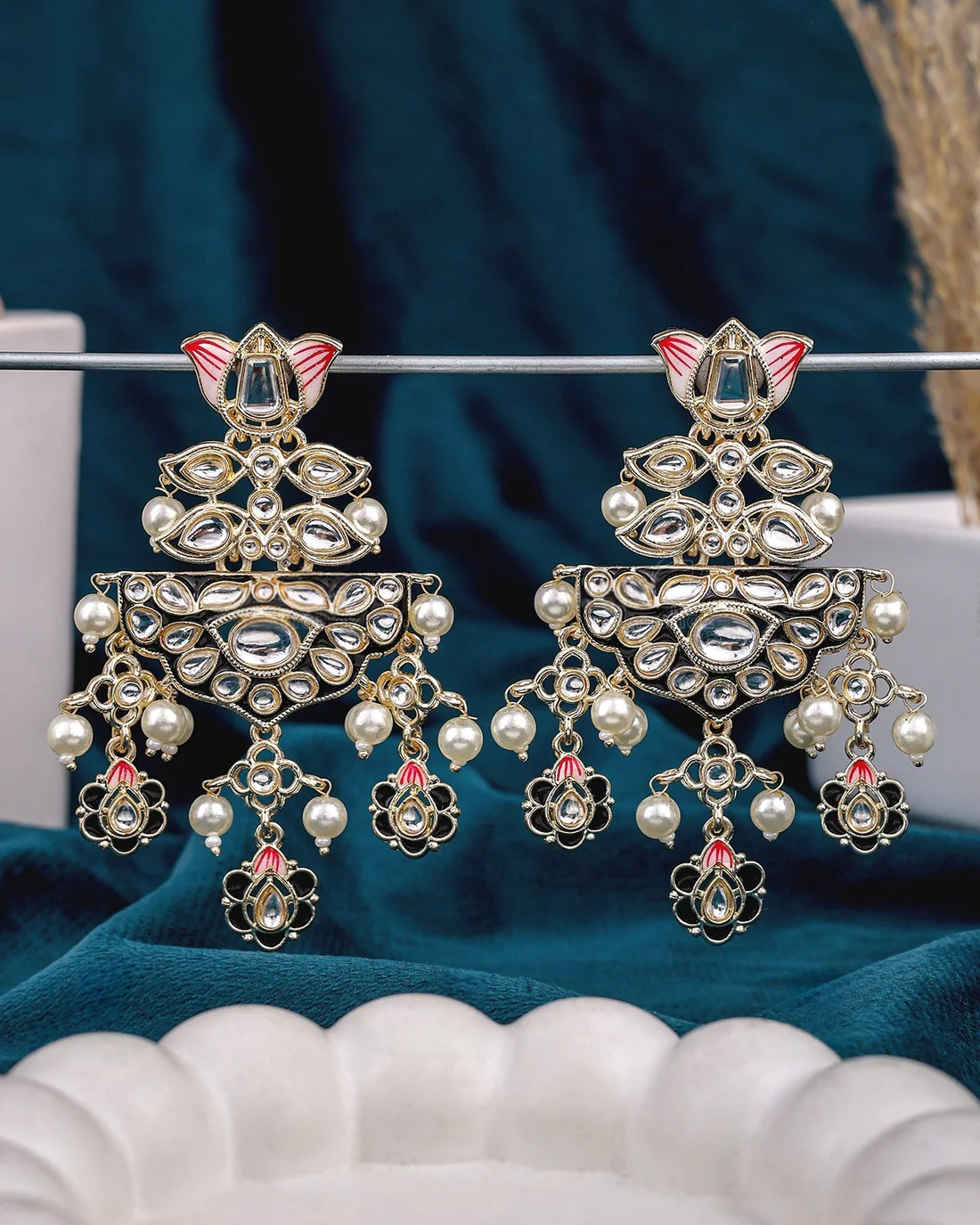 vishita kundan dangler earrings vishita kundan dangler earrings