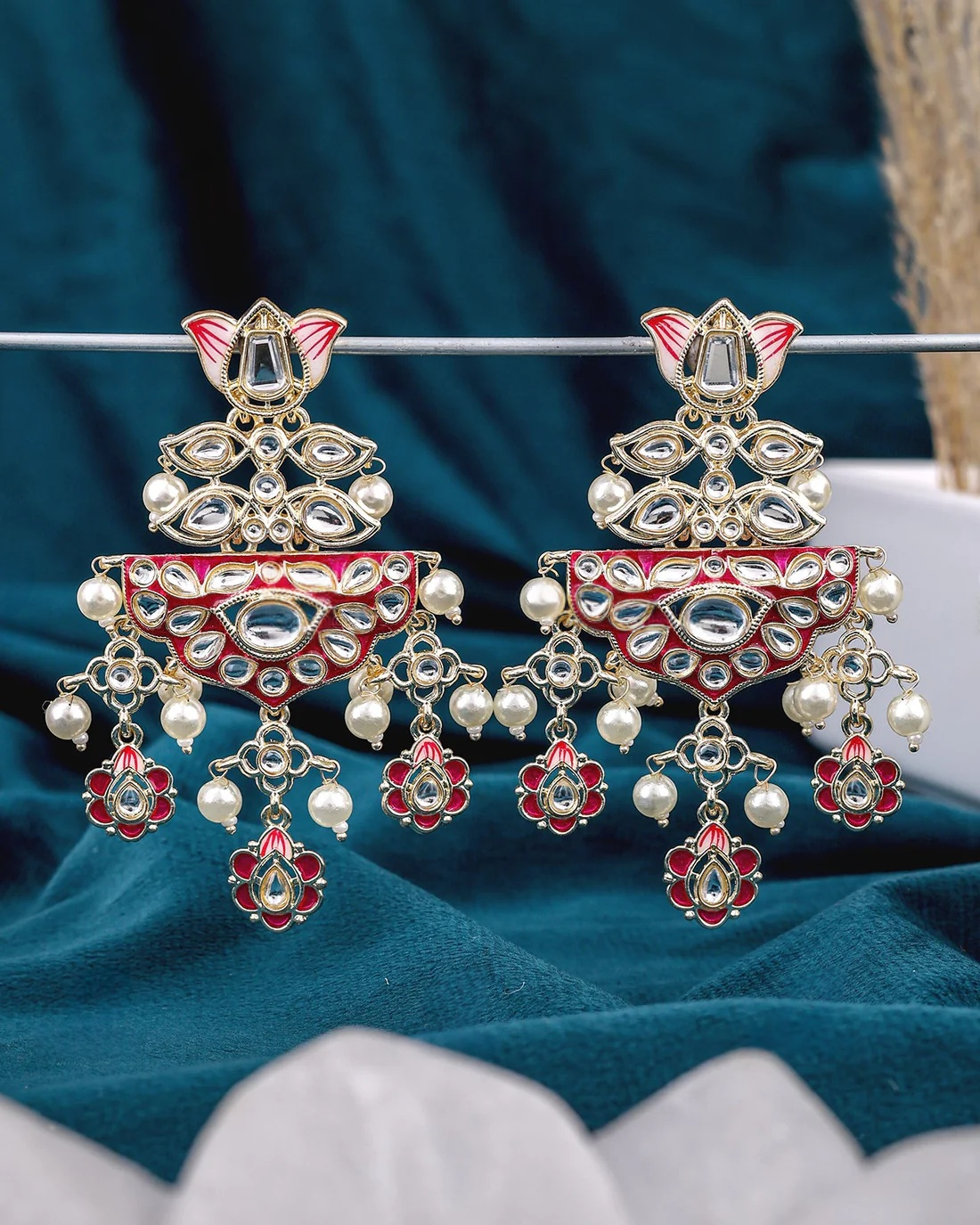 vishita kundan dangler earrings vishita kundan dangler earrings