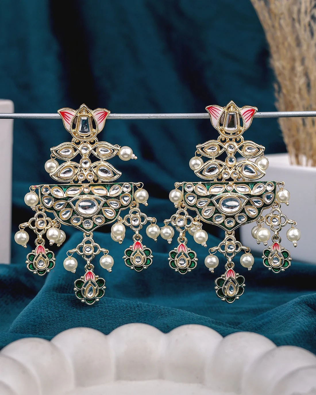 vishita kundan dangler earrings vishita kundan dangler earrings