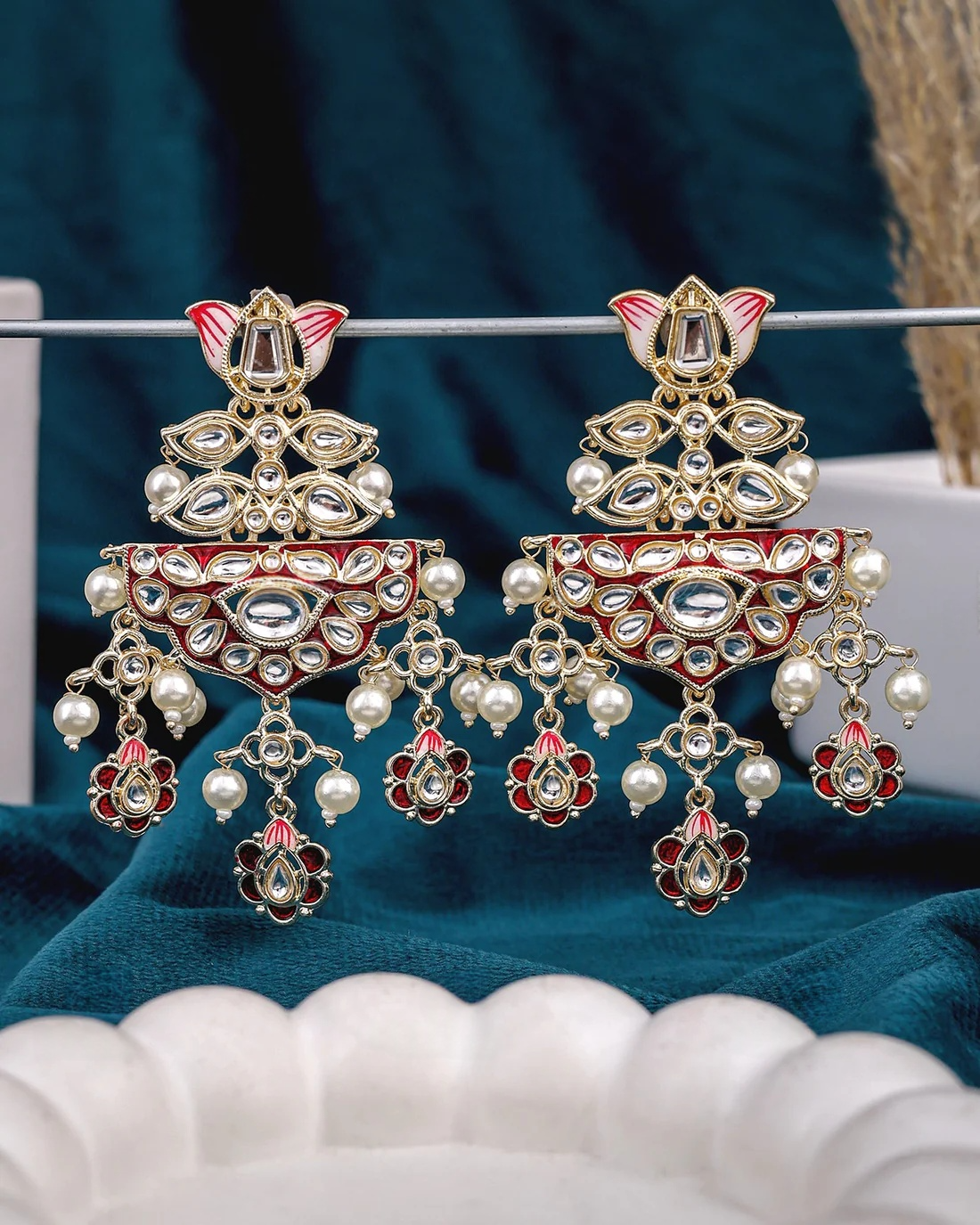 vishita kundan dangler earrings vishita kundan dangler earrings