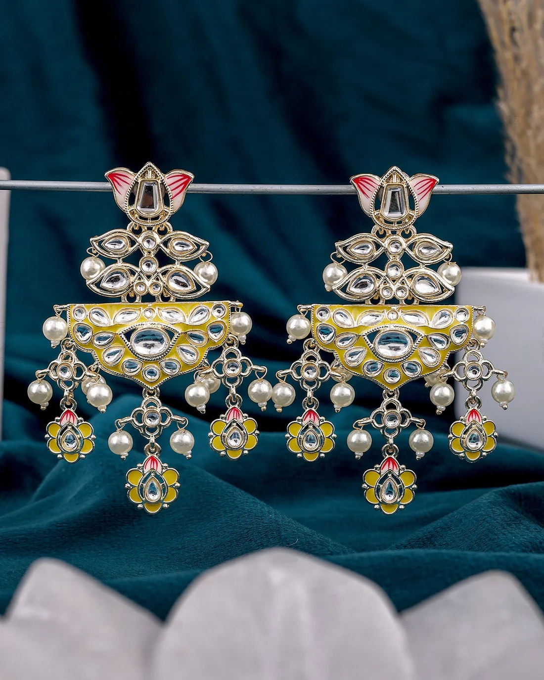 vishita kundan dangler earrings vishita kundan dangler earrings