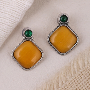 prisha square stud earrings